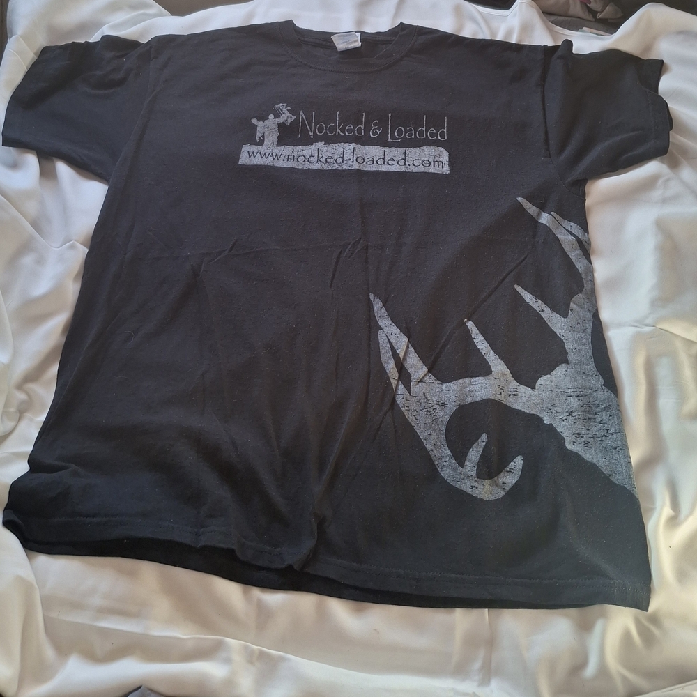 Gildan Charcoal Antler Graphic Tee